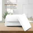 thumbnail image 3 of Lux Decor Collection Queen Duvet Cover Set 3 Piece -Soft Microfiber Comforter Cover Zipper Closure with Matching Pillow Shams - (Full/Queen, White), 3 of 8