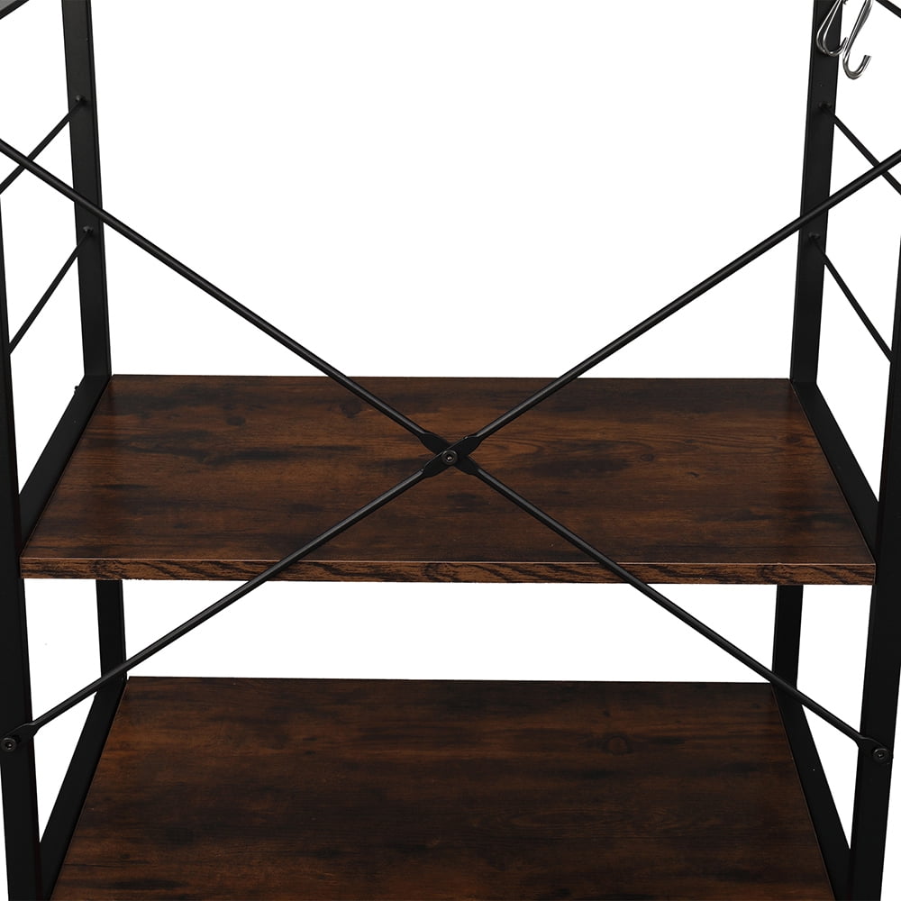 Kepooman Industrial Bookshelf, 4-Tier Vintage Bookcase and Bookshelves, Rustic Wood and Metal Shelving Unit, Display Rack and Storage Organizer for Living Room Kepooman Industrial Bookshelf, 4-Tier Vintage Bookcase and Bookshelves, Rustic Wood and Metal Shelving Unit, Display Rack and Storage Organizer for Living Room