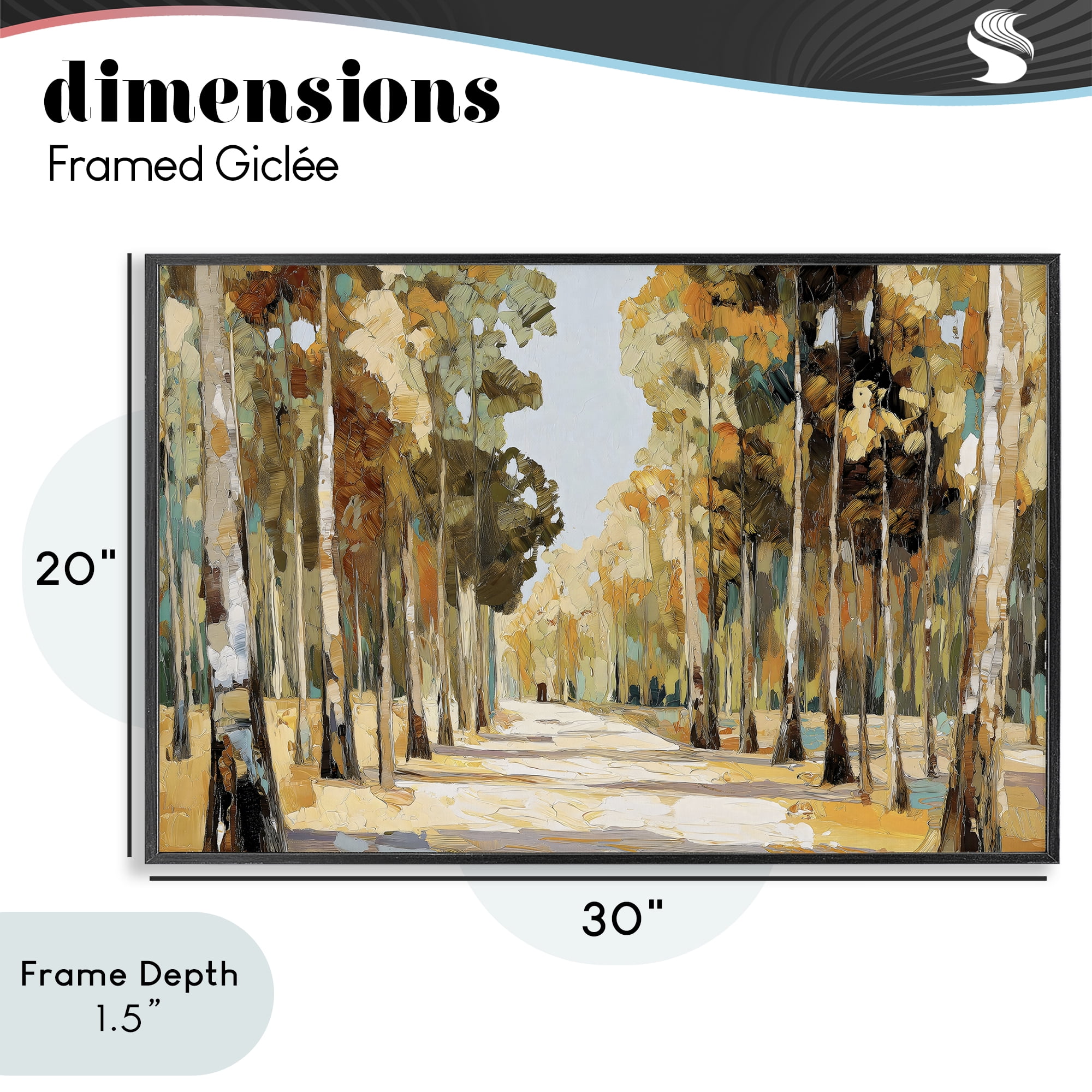 Stupell Industries Modern Impressionist Fall Forest Black Framed Giclee Art, design by Gina Kelly