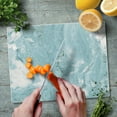 thumbnail image 6 of CounterArt Teal Quartz Design 3mm Tempered Glass Cutting Board 10" by 8", 6 of 8