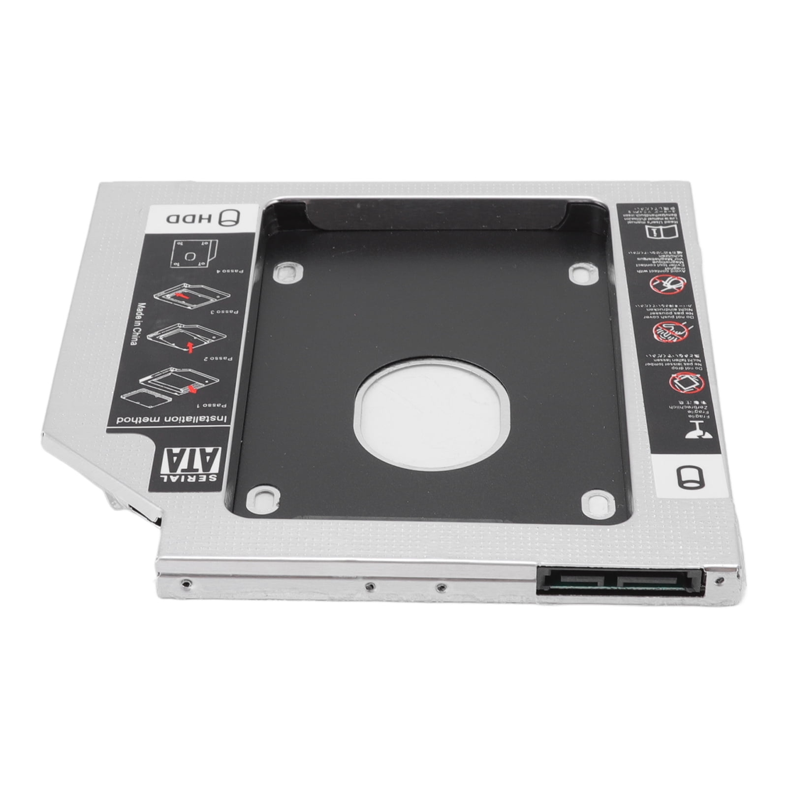 2.5in HDD Caddy Bay, Wear Resistant Providing Storage Space Aluminum Alloy  To  2nd SSD HDD Hard Drive Caddy DIY Installation 2.5in  For Laptop