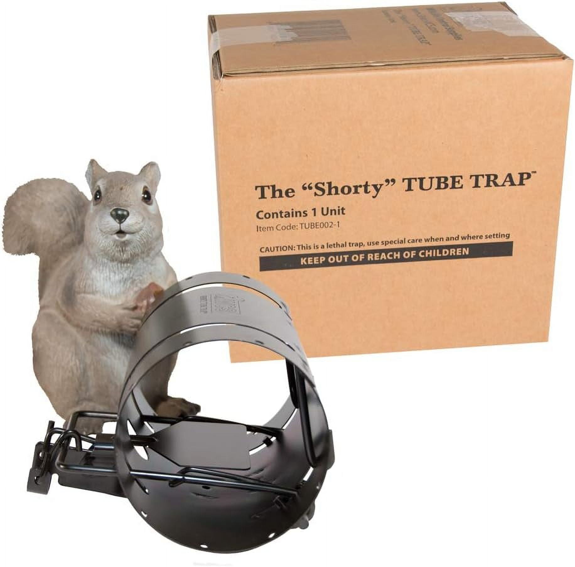 Shorty Tube Squirrel Trap –Compact Spring-Loaded Rodent Snare by Wildlife Control Supplies –Safe and Effective Pest Control for Commercial and Residential Use –Great for Backyards, Patios, and Gardens
