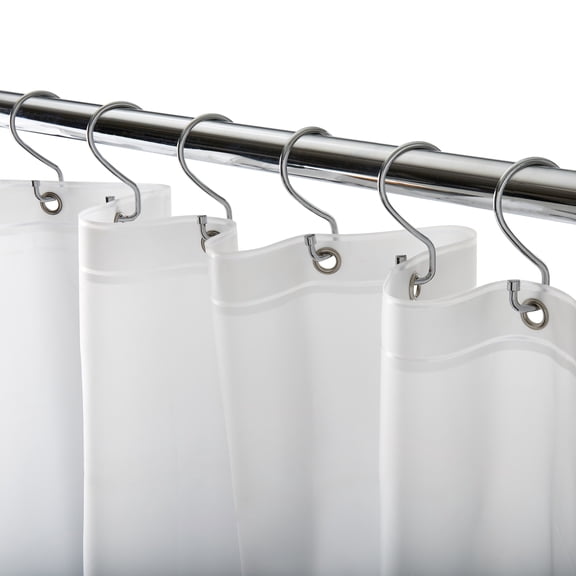 Bath Bliss Peek A Boo Hotel Weight Shower Curtain Liner in Frost