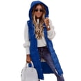 thumbnail image 1 of Bellella Manteau Femme Sans Manches Veste Gilet Simple à Capuche Col à Capuche Extérieur Bleu 4TG, 1 of 3