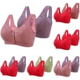 thumbnail image 3 of XFLWAM Daisy Bras for Older Women Front Closure Bra Cotton Bra Full Coverage Comfortable Bra No Underwire Plus Size Bra 2 Pack, 3 of 3