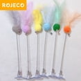 thumbnail image 1 of ROJECO Multicolor Feather Stick Spring Cat Toys Interactive Elastic Mouse Teaser Entertainment Toys For Cat Pet Toys Cat Accessories, 1 of 2