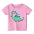 thumbnail image 1 of WERYOUNG T-Shirts Filles Garçons Été Décontracté Imprimé Dinosaure Col Rond Manches Courtes T-Shirts Bébé Doux Pyjamas Tee-Shirts, Rose, 10-11 Ans, 1 of 3