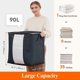 thumbnail image 2 of Large Capacity Clothes Storage Bag with Reinforced Handle Upgraded Fabric for Quilts, with Strong Zipper, Clear Window, Gray, 3 Packs, 50 x 36 x 50 cm, 2 of 4