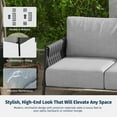 thumbnail image 6 of EAST OAK 4 Seats Outdoor Loveseat Set Patio Conversation Set Outdoor Furniture Sofa Set Grey, 6 of 7