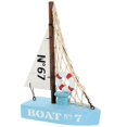 thumbnail image 1 of Sailboat Ornament Mediterranean Sailboat Decor Wooden Sailing Ship Decoration, 1 of 4