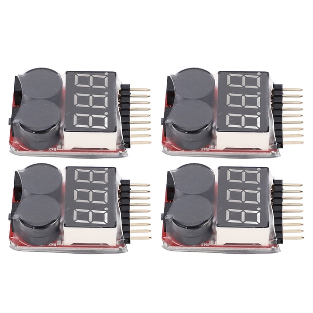 Alarma del probador de bajo voltaje de la batería NikouMX Monitor probador de voltaje de batería Lipo 4 PCS 2 en