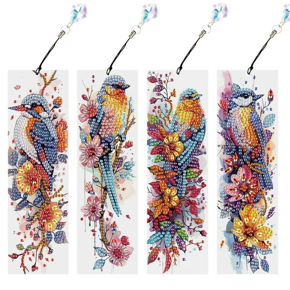 4pcs Diamond Art Painting Kit Bird on Flower