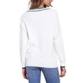 thumbnail image 3 of SUÉTER DE MANGA LARGA A RAYAS V DE INSPIRACIÓN CHIC PARA MUJERES, SUÉTER CASUAL SUAVE DE OTOÑO TAMAÑO S BLANCO, 3 of 6