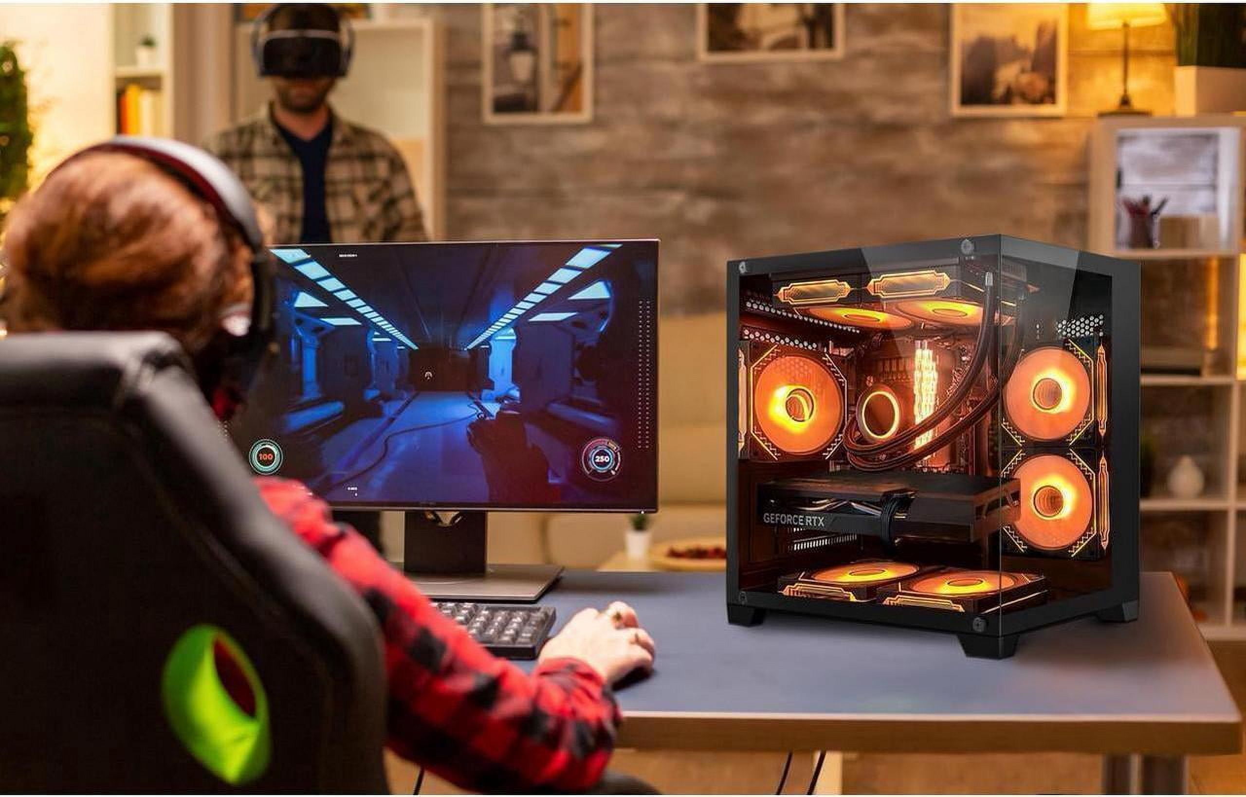 Hoengager Gaming PC -Intel Core i5-13400F up to 4.6 GHz- GeForce RTX 3050 6GB- 16GB DDR4 3200MHz -1TB PCIe SSD- RGB FANS- Windows 11 Prebuilt PC-Black