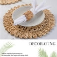 thumbnail image 5 of Laquedecraft 13.8" Round Corn Husk Rattan Placemats Set of 10 for Wedding, Party, Christmas, Events, 5 of 6