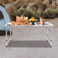 thumbnail image 5 of Modern White Rectangular Portable Folding Table Indoor & Outdoor Adjustable Height Table for Picnic, BBQ, 5 of 20