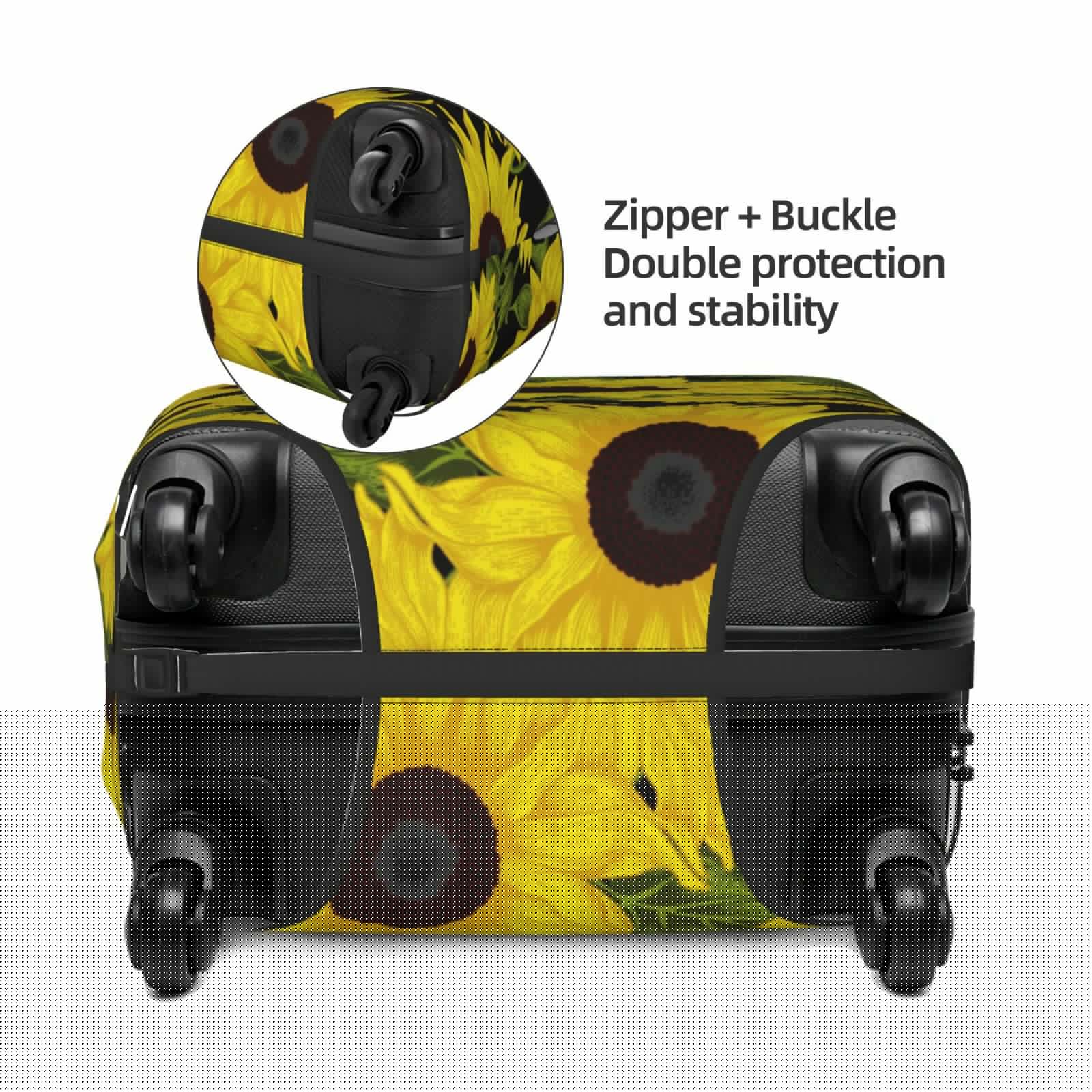 thumbnail image 5 of Wukai Sunflowers In Vintage Elastic Luggage Cover: Personalized Protection for Your Suitcase - Fits 19~29-inch, Washable & Durable Travel Companion-X-Large, 5 of 8