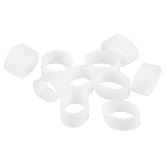 Uxcell Silicone Rubber Bands, 300Pcs 8x5mm Silicone Elastic Bands Cable Ties, White