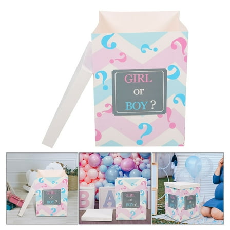 MIPCASE Gender Reveal Decor Multi-Color Paper Box for Home Party Decoration