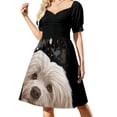 thumbnail image 2 of Vestido de manga corta con diseño de perro habanero curioso Vestidos largos vestidos de fiesta de verano para mujer, 2 of 7