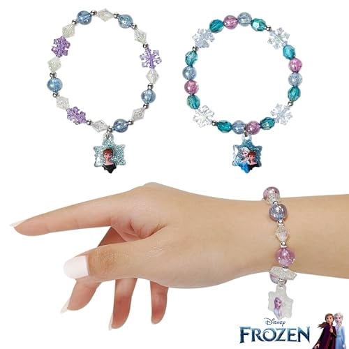 LUV HER Frozen Girls Jewelry Set - Dress up 9 Piece Toy Jewelry Box Set with Bead Necklace, Bracelet and Ring - Play Accessories - Ages 3+