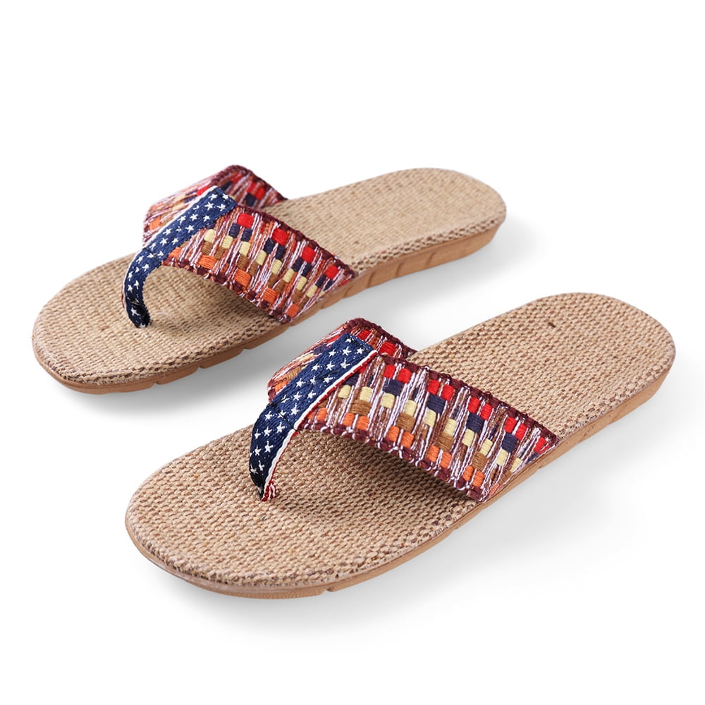 Aerusi - Women's Starry Outdoor Straw Thong Flip Flop Comfort Sandals ...