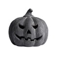 thumbnail image 4 of Halloween Decor - Black Pumpkin Ornament, Dark Resin Jack O Lantern Statue, Spooky Carved Pumpkin Decor for Porch Mantel Tabletop Home Party Decoration, 4 of 5
