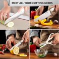 thumbnail image 4 of Kitchen Knife Set with Block, 5 Pieces Professional Chef Knife Set with Ergonomic Handle, Super Sharp Stainless Steel Knife Block Set for Chopping Slicing Dicing Cutting, 4 of 7