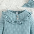 thumbnail image 6 of Durtebeua Newborn Baby Girls Clothes Ruffled Romper+Floral Pants+Headband Infant Outfit Set Z35-Blue,3-6 Months, 6 of 7