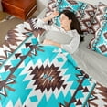 thumbnail image 4 of Manfei Western Retro Aztec Bedding Comforter Set 7pcs, Bohemian Hippie Geometric Queen Bedding Sets, Teens Kids Adult Reversible Queen Sheet Sets, Ultra Soft Home Decor, 4 of 7