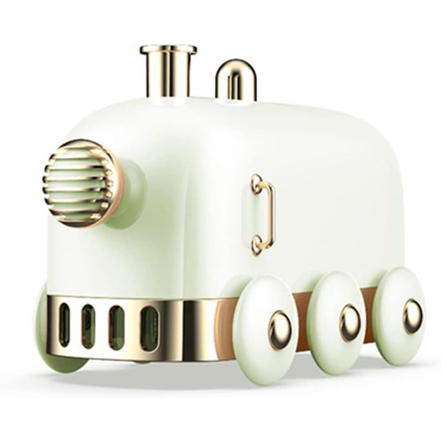 Wekity 300mL Humidificateur à Ultrasons Rétro Mini Train Diffuseur d'Air d'Arome USB Fabricant d'Huile Essentielle Brumeuse avec la Couleur LED Light-0619