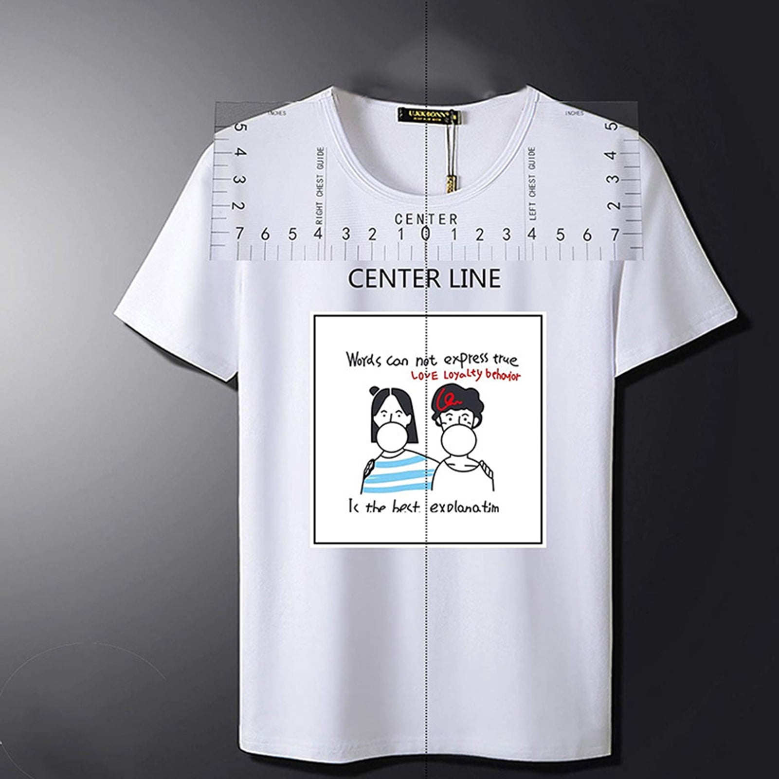Justpe T-Shirt Ruler Guide Vinyl T-Shirt Ruler Guide T-Shirt Alignment Tool Sublimation Designs on T-shirt Vinyl Ruler Guide Size Chart T-Shirt Ruler guide for Vinyl and Sublimation