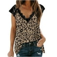 thumbnail image 2 of QUINDOS Tank Tops for Women Summer Khaki Workout Tops Printing V-Neck Lace Sexy Vest Sling Camisole Sleeveless T-Shirt Womens Camisoles, 2 of 6