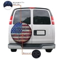 thumbnail image 4 of KAKALAD American flag 4th of july star and stripe Spare Tire Cover Universal Vehicle Accessories Buckle Car Tools 14”in, 4 of 6