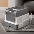 thumbnail image 2 of imerelez Magic Cube Intelligent Cat Litter Box with Automatic Cleaning, Silent Self-Cleaning Litter Box for Multi-Cat Families, Gray, 2 of 6