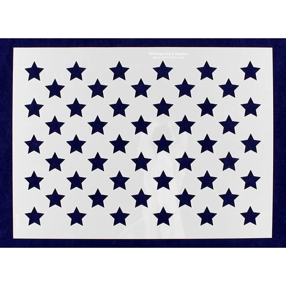 50 Star Field Stencil 14 Mil -12"W X 16.5"H - Painting /Crafts/ Templates