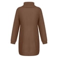 thumbnail image 3 of Fsqjgq Fall Dresses for Women 2024 Turtleneck Long Lantern Sleeve Casual Loose Short Oversized Sweater Dress Winter Pullover Brown-D S, 3 of 5