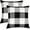 Black & White, variant on Set of 2 Farmhouse Buffalo Check Plaid Throw Pillow Covers Cushion Case Polyester Linen for Summer Home Decor Navy Blue and White, 12 x 20 Inches