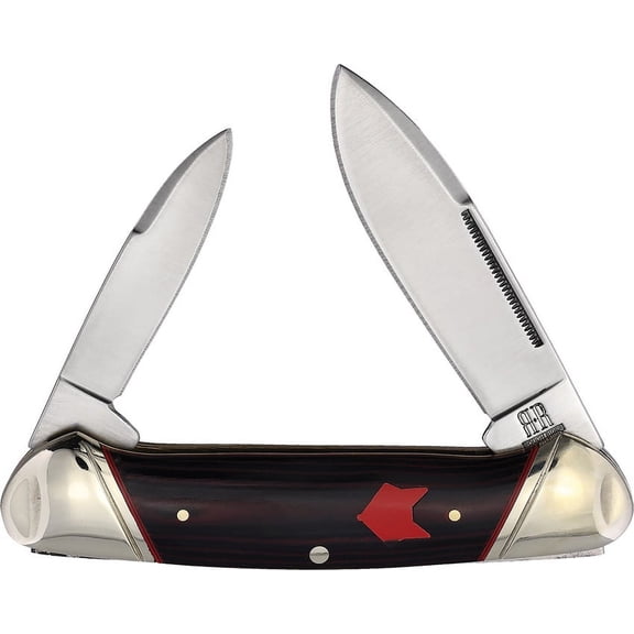 Rough Ryder RR2297RF Red Fox 2x Stainless Blade Black/Red Pocket Knife