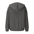 thumbnail image 5 of Womens Zip Up Hoodies Oversized Corduroy Long Sleeve Shirts with Hood Solid Pocket Drawstring Hooded Jacket (Gray XL), 5 of 6