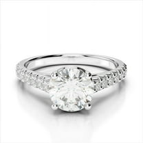 2.28 Ct Solitaire Round Natural Moissanite Wedding Beautiful Rings for Women Solid 18K White Gold