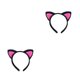 thumbnail image 4 of Guardurnaity Diadema con orejas de gato de dibujos animados: meticulosa oreja de gato de con dibujos animados y orejas de gato lindas Diadema negra Negro + rosa roja 2Conjunto, 4 of 6