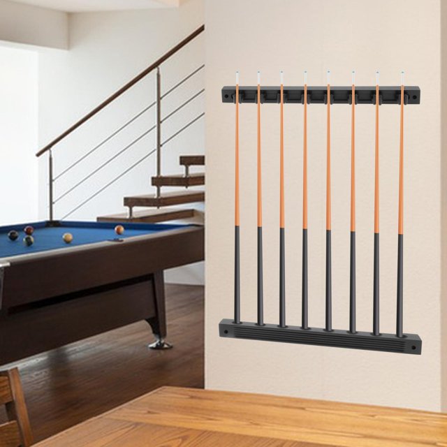 Soporte de madera para tacos de billar, estantes de pared para tacos de billar con tornillos de montaje con 8 Clips para tacos para uso doméstico de shamjiam Soporte para tacos de billar