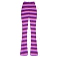 thumbnail image 5 of Zpanxa Yoga Pants Women, Women Tight Fitting Hip Hugging Shapewear Striped Flared Pants Yoga Pants Purple F XL, 5 of 7