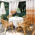thumbnail image 2 of Orange White Ombre Outdoor Curtains for Patio Waterproof,Windproof Privacy Curtains with Weighted Bottom,Farmhouse Retro Simple Striped Art Outside Drapes for Picnic Garage Yard 54"x84" 1 Panel, 2 of 8