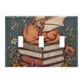 thumbnail image 2 of Dailycode Light Switch Plate Covers 2 Gang Wall Plate Plastics Outlet Covers for Kitchen Home Office Decor Little Dinosaur on Book, 2 of 8