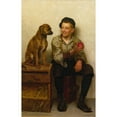 thumbnail image 2 of John George Brown 17x24 Black Ornate Framed Double Matted Museum Art Print Titled: Teasing the Pup, 2 of 5