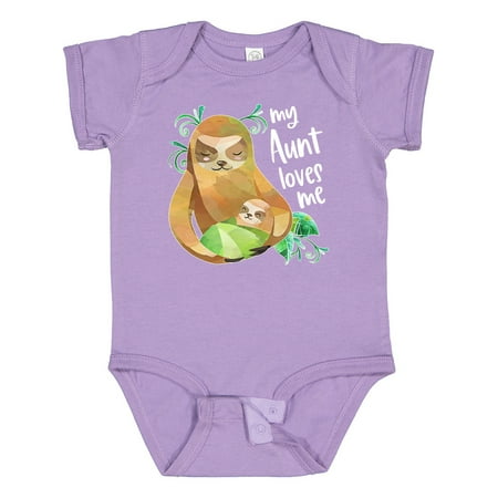 

Inktastic My Aunt Loves Me Cute Sloth and Baby Gift Baby Boy or Baby Girl Bodysuit