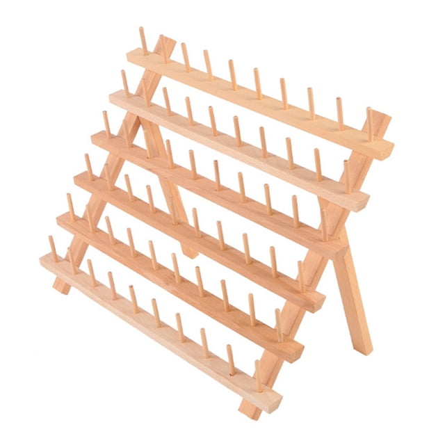 SPRING Small Spools Nature Wooden Thread Holder Sewing Embroidery Thread Rack And Organizer Storage Shelf Hair Braiding Hanging A