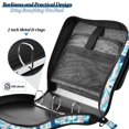 thumbnail image 4 of Haosy 3 Ring Zipper Binder with Shoulder Strap Waterproof Trapper Keeper 2 Inch D-Ring 500 Sheets Capacity, Blue Pink Flower Damask, 4 of 5